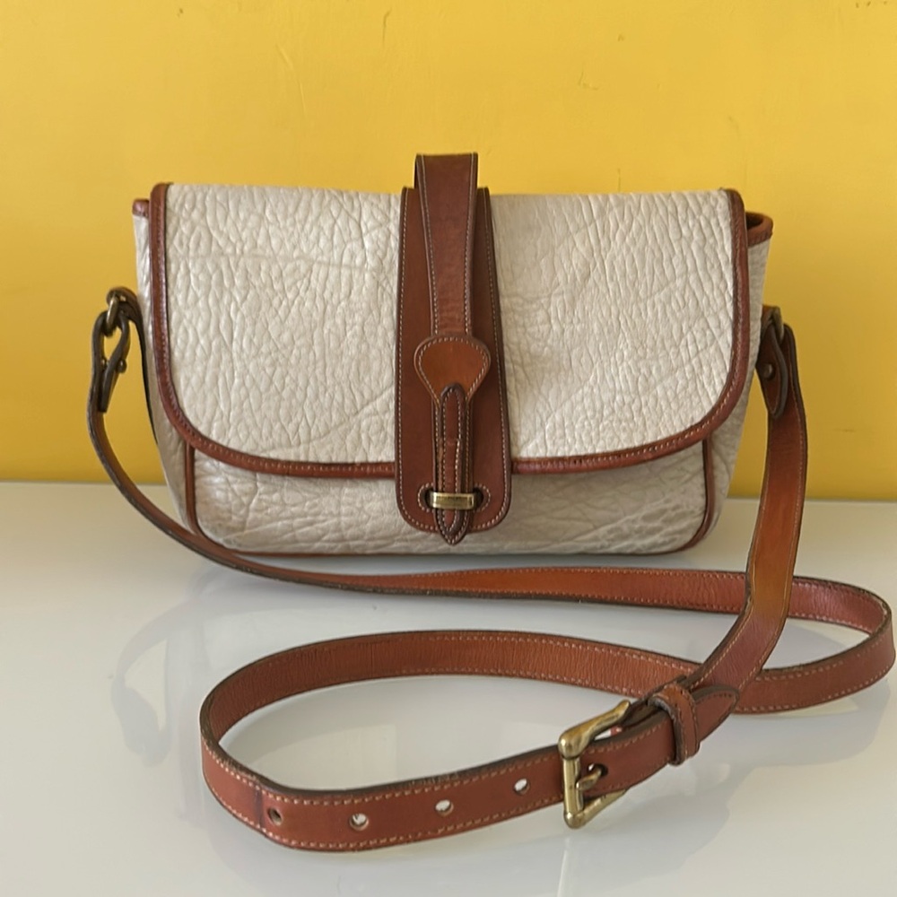 Vintage Dooney & Bourke Authentic All-Weather Leather Shoulder Bag White - Picture 2 of 16